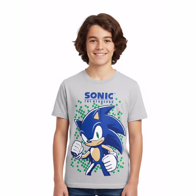 Sonic the Hedgehog Boys' & Big Boys', Short Sleeve, Graphic T-shirt, Sizes 4-18