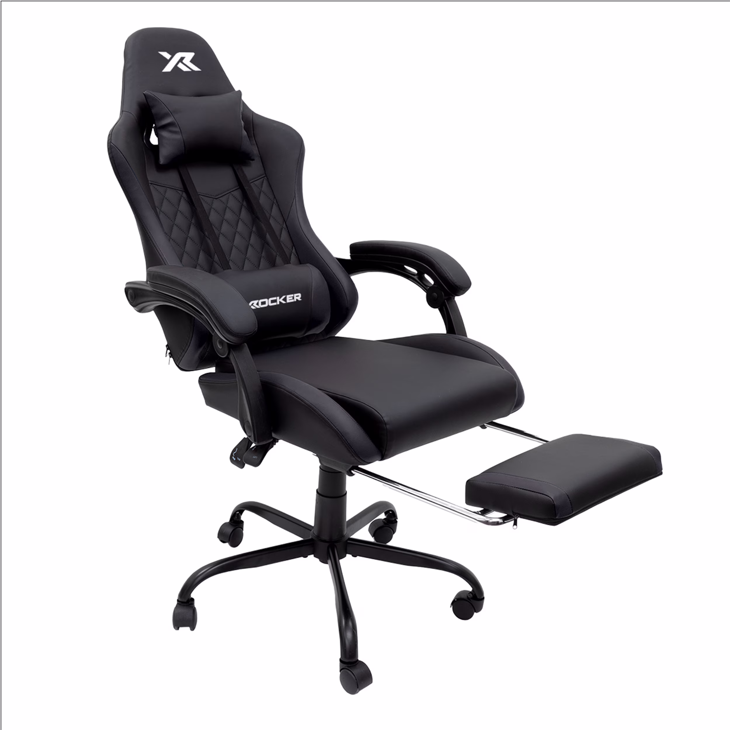 X Rocker Apex PC Gaming Chair with Massage Function and Footrest, Black