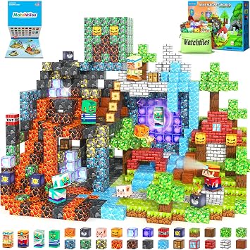 150 PCS Magnetic Blocks Toys, Build Mine Magnet World Set, Magnetic Tiles Building for Boys & Girls Age 4-8 5-7, STEM Montessori Sensory Toys for Toddlers Kids Gifts