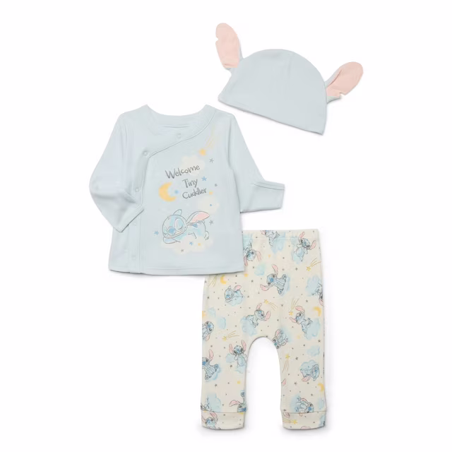 Disney Baby Wishes + Dreams Stitch Take Me Home Set, 3-Piece, Sizes Preemie 6/9M