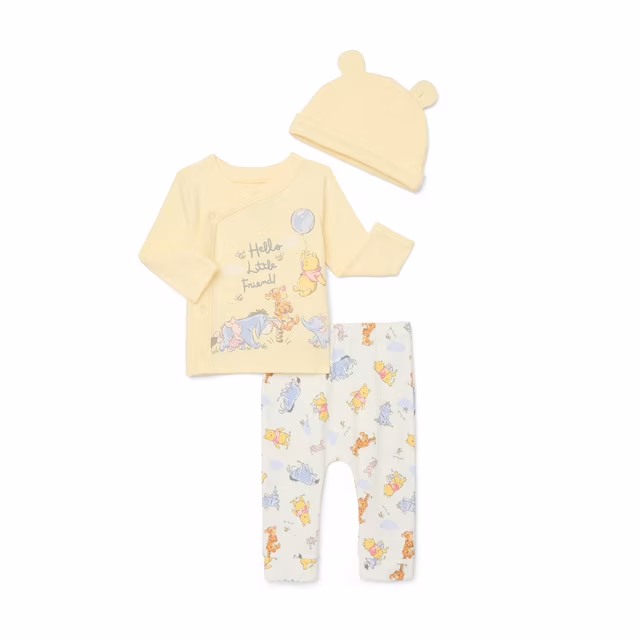 Disney Baby Wishes + Dreams Winnie the Pooh Baby Boys or Girls Take Me Home Set, 3-Piece, Sizes Preemie-9M