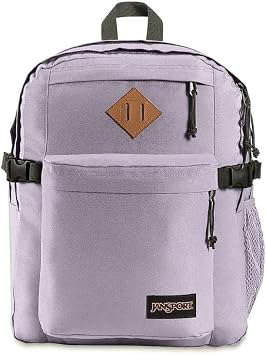 JanSport Main Campus Backpack - Travel or Work backpack w 15-Inch Laptop Sleeve and Dual Water Bottle Pockets, Pastel Lilac