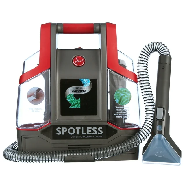 Active families know that messes can happen at any time. With Hoover Spotless Portable Carpet & Upholstery Cleaner, no need to worry about spills, muddy shoes, and pet messes anymore. The Hoover Spotless Cleaner easily lifts and removes stains by combining powerful suction and hygienic deep cleaning tools with the added power of Hoover Expert detergents. Hoover