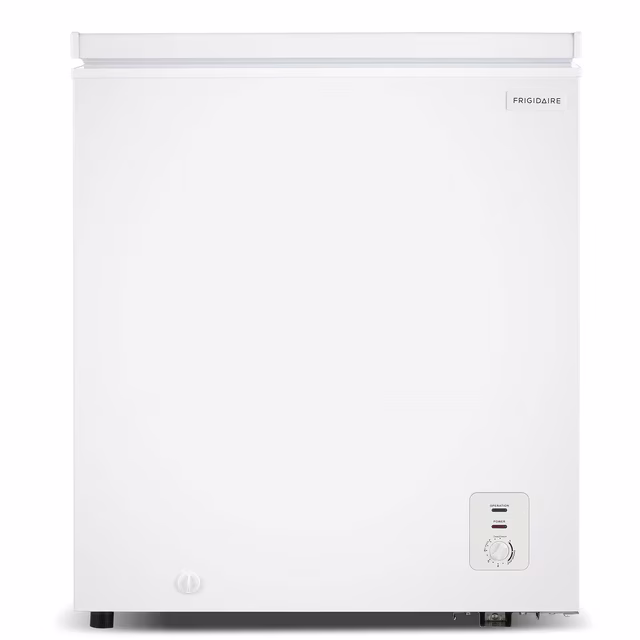 Frigidaire 5.0 Cu. ft. Garage Ready Chest Freezer, Compact Deep Freezer for Garage, Kitchen, Apartment, White