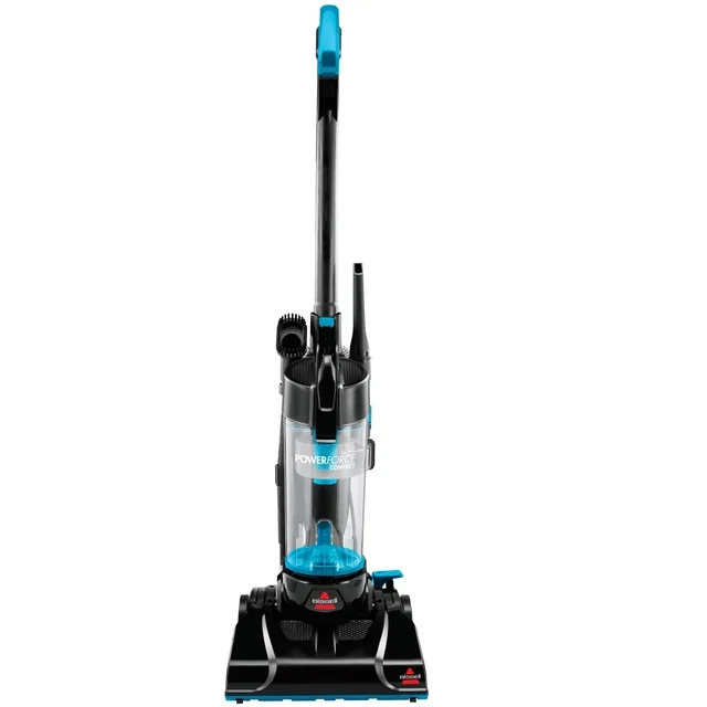 BISSELL PowerForce Compact, Bagless, Upright Vacuum, Lightweight, Powerful Suction, High Reach Wand, Hard Floor and Carpet, 2112, Blue & Black