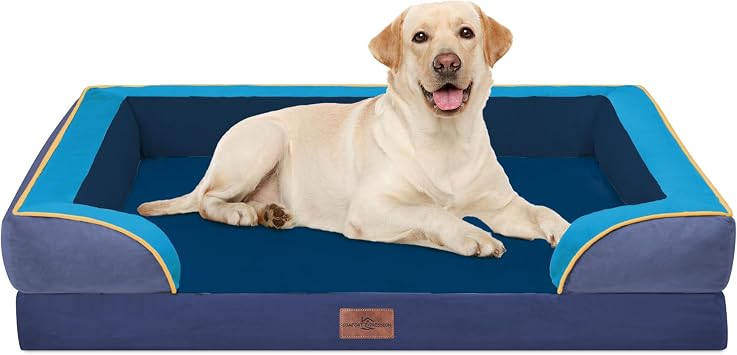 Comfort Expression Orthopedic Dog Bed for Extra Large Dogs with Bolster