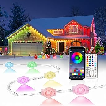 Permanent Outdoor Lights 100FT, Smart RGB LED Eave Lighting for House
