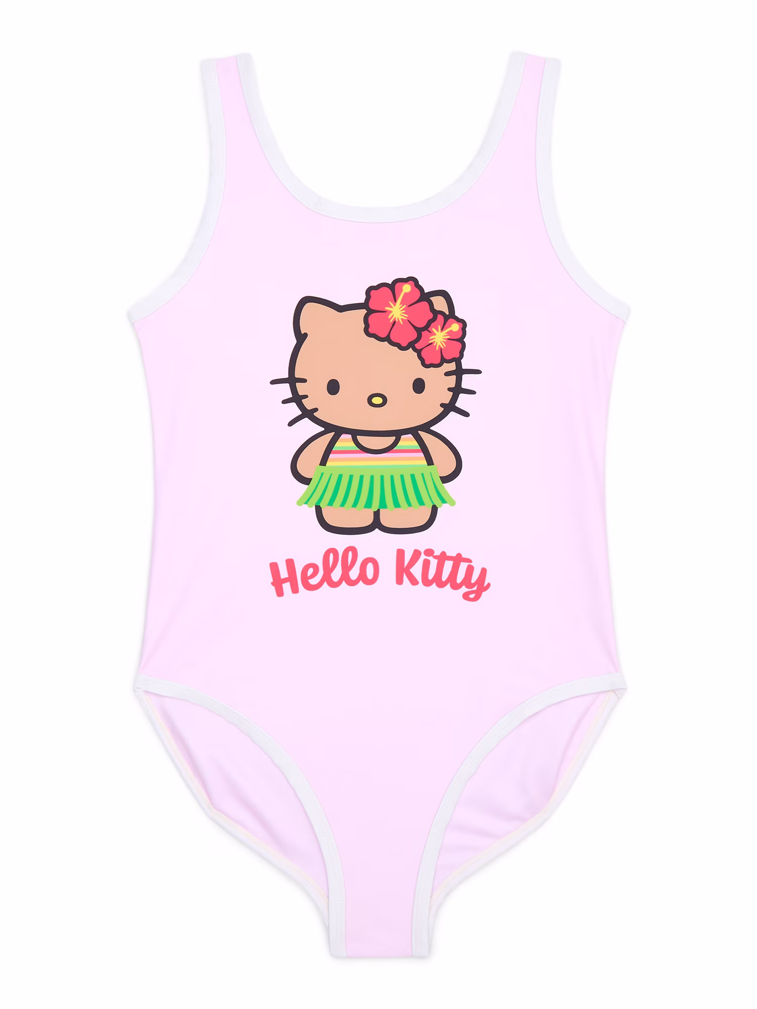 Hello Kitty Girls and Big Girls Hawaii Graphic One Piece Swimsuit, Sizes 4-12