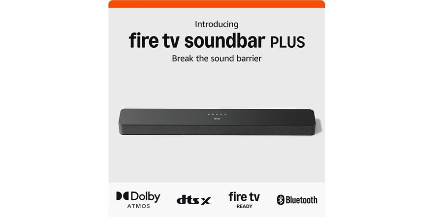 Amazon Fire TV Soundbar Plus (Newest Model) - $89.99 - Free shipping for Prime members