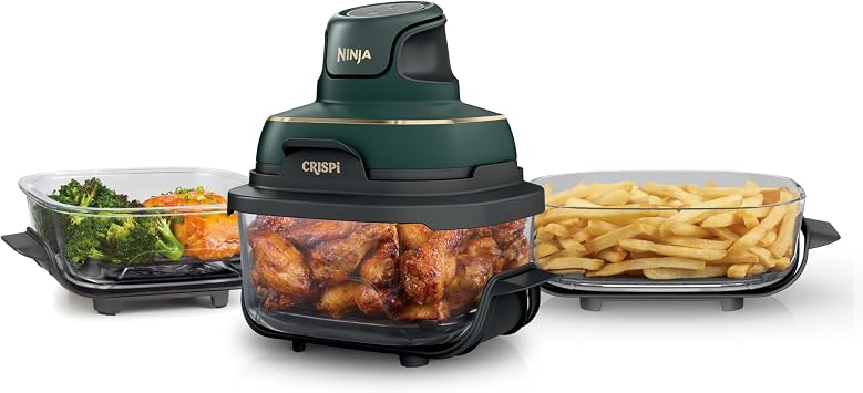 (choose like new)Ninja Crispi Glass Air Fryer, 5-in-1, Emerald, FN103BF
