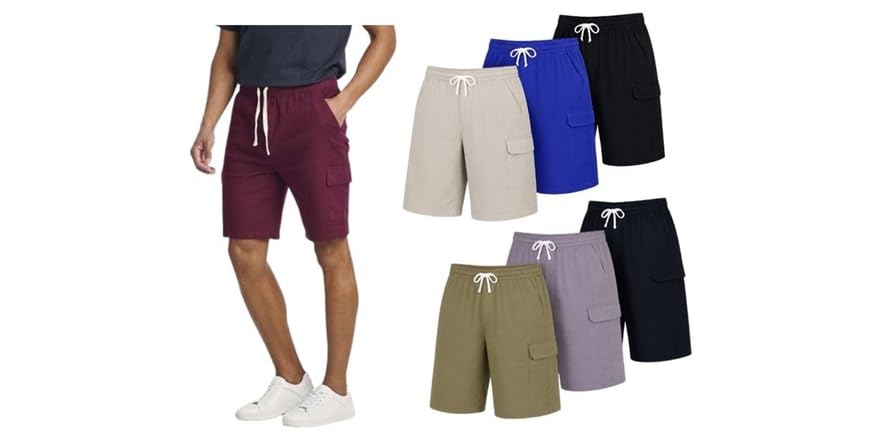 (6PK) Men's Cotton Cargo Shorts (S-3XL) - $24.99 - Free shipping for Prime members