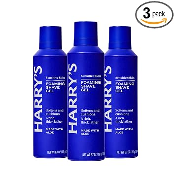 Harry's Foaming Shave Gel for Men with Aloe - 6.7 oz (3 Pack)