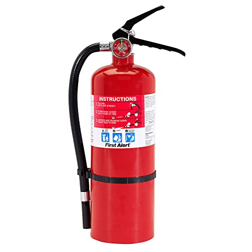 First Alert Fire Extinguisher, Heavy Duty for Home & Commercial Use | PRO5 Rechargable UL RATED 3-A:40-B:C, Red, 1-Pack
