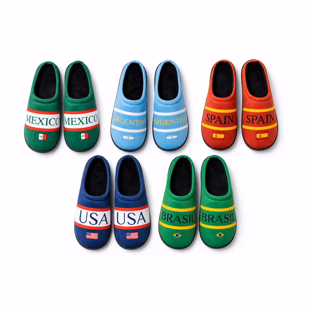 Men's Soccer Country Inspired Fan Slippers