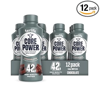 Core Power Fairlife Elite 42g High Protein Milk Shakes, Ready to Drink for Workout Recovery, Chocolate, 14 Fl Oz (Pack of 12)