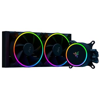 Razer Hanbo Chroma RGB All in One Liquid Cooler aRGB Pump Cap: AIO Design - Quiet, Powerful aRGB Fans - PWM Fan Controller Support - Intel LGA 115X Series, 2011, 1200, 1700, AM5 Compatible - 240MM