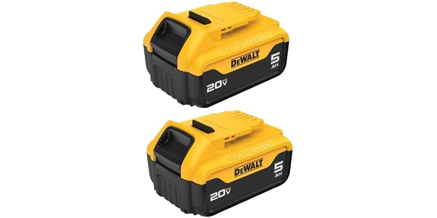 DEWALT DCB205-2 20V MAX 5Ah 2pk Lithium Batteries - $94.00 - Free shipping for Prime members