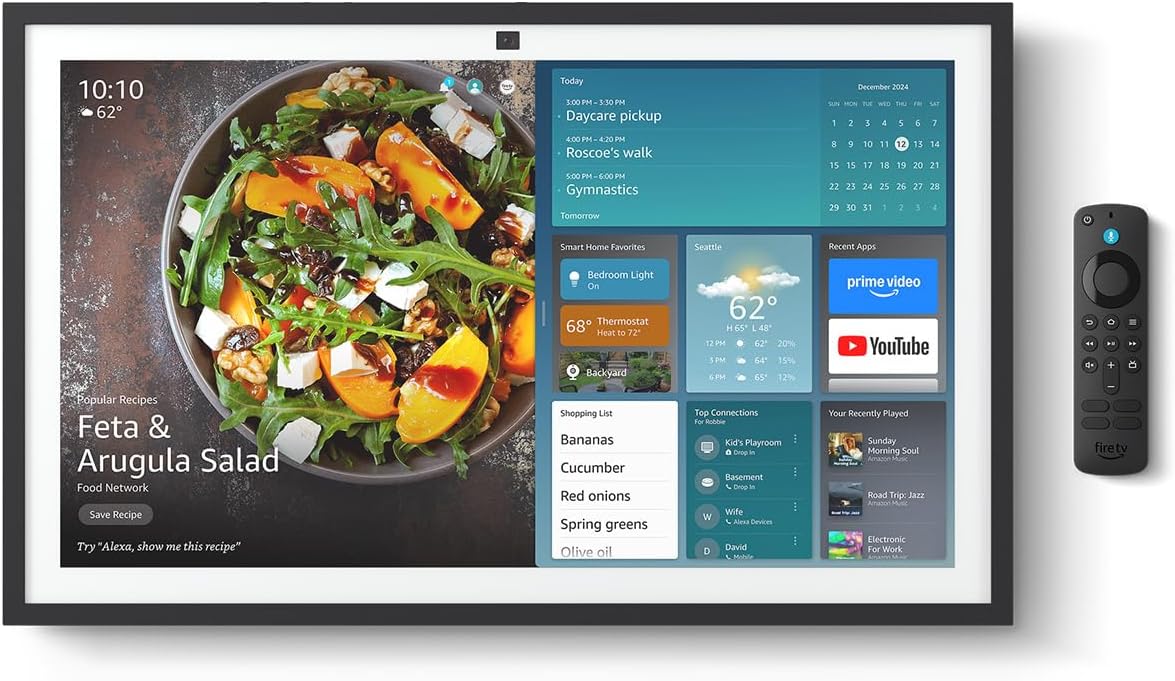Echo Show 21 (newest model), Full HD 21" kitchen hub for home organization, with built-in Fire TV, Designed for Alexa+