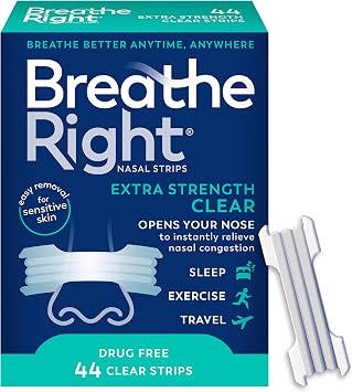 Breathe Right Nasal Strips, Extra Strength, Nasal Congestion, Clear, 44ct