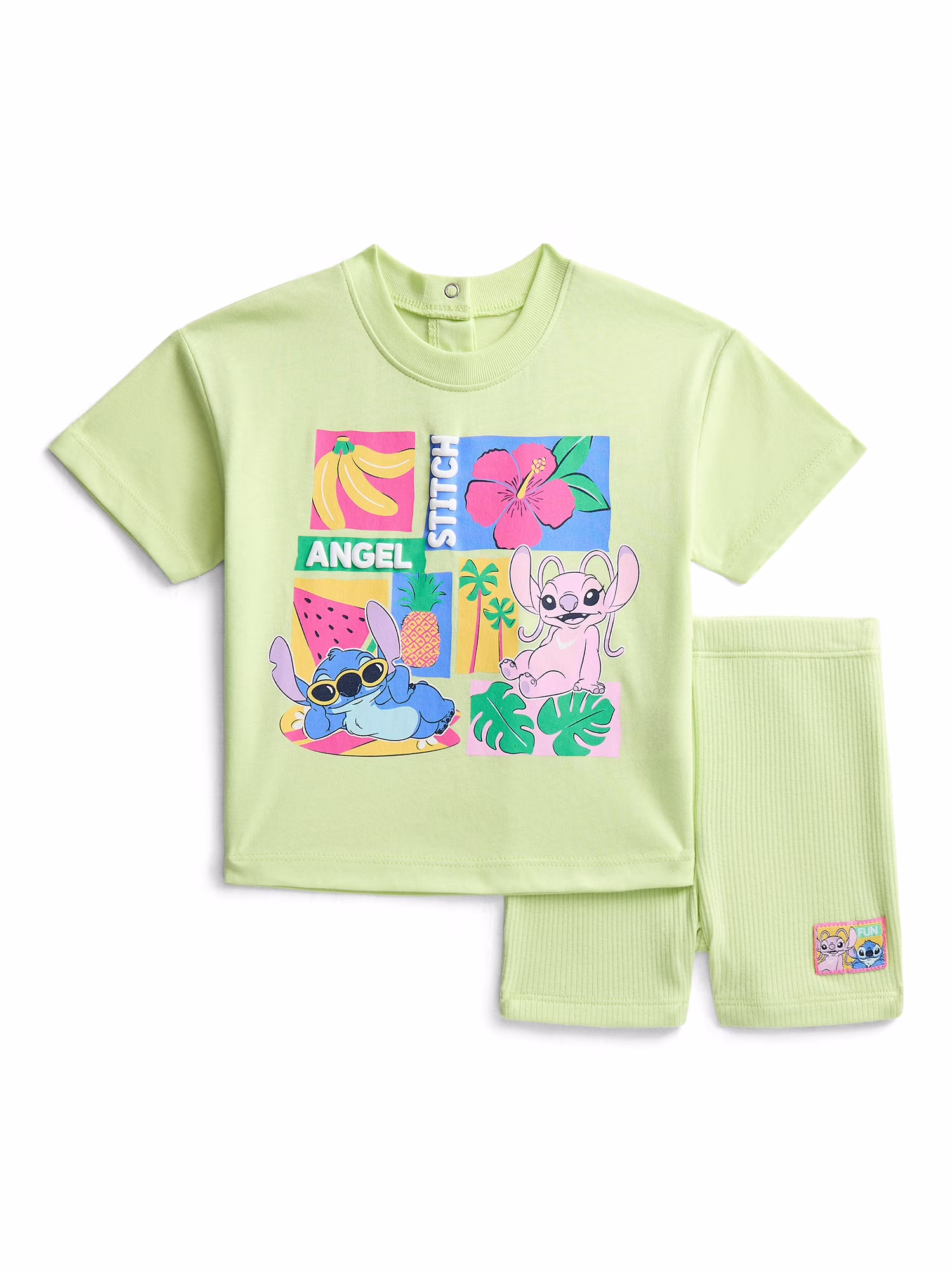 Lilo and Stitch Baby Girls Graphic Tee and Bike Shorts Set, 2-Piece, Sizes 0/3M-24M