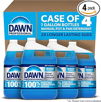 Dawn PRO Manual Pot & Pan Detergent, Bulk Liquid Dish Soap (1 gal, 4 pack)
