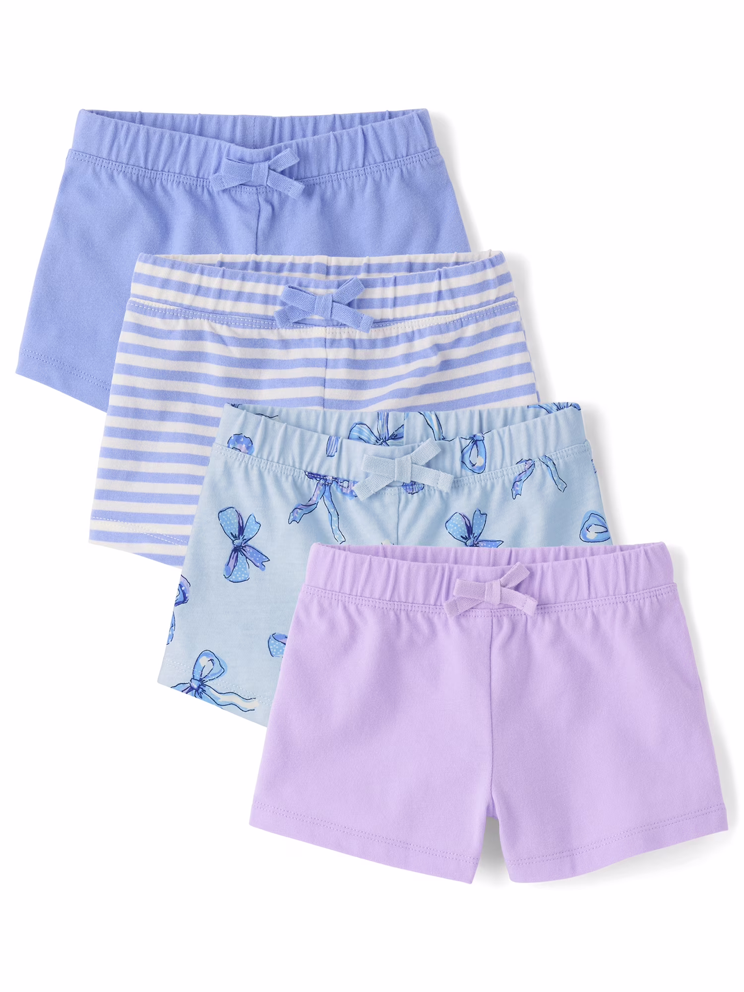 The Children's Place Toddler Girls Everyday Printed Assorted Shorts, 4-Pack, Sizes 12M-5T