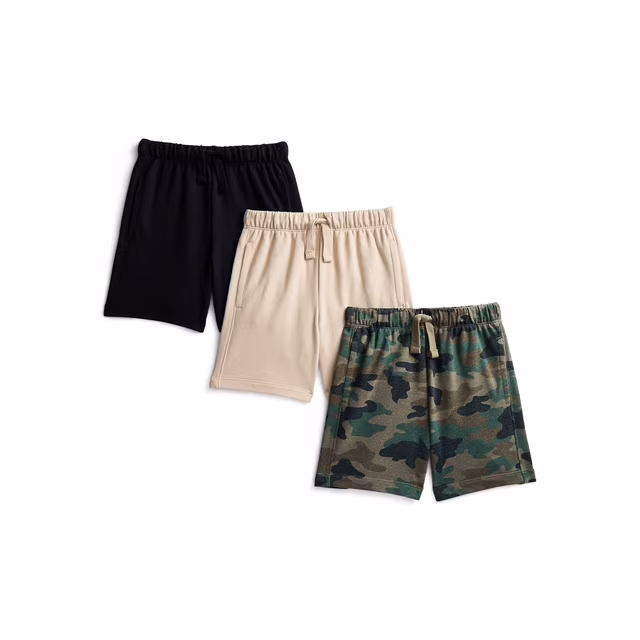 Wonder Nation Toddler Boys French Terry Shorts, 3-Pack, Sizes 18M-5T