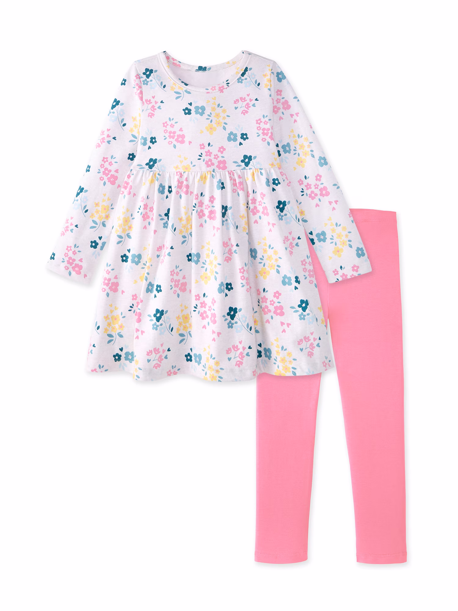 Baby & Toddler Girl Dress 2-Piece Outfit Set, Sizes 0-6T