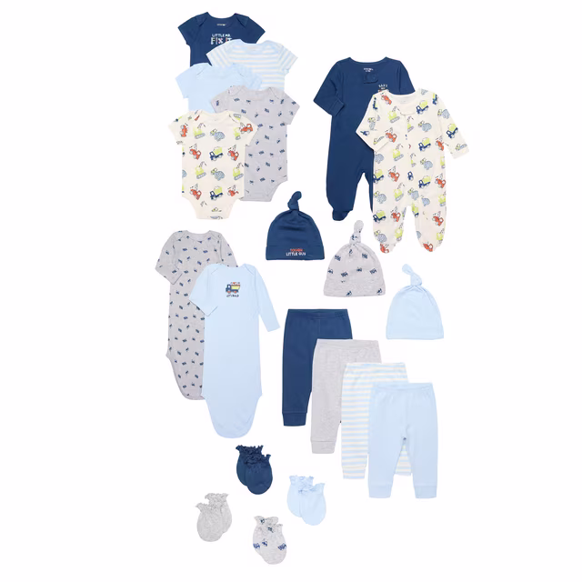 Baby Boy Shower Gift Set, Trucks Multi, Newborn - 9M, 20-Piece