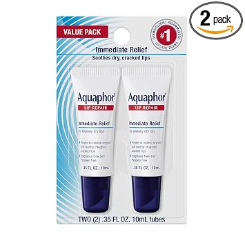 Aquaphor Lip Repair Ointment, Value Pack, 2 x 0.35 FL OZ