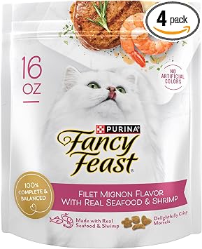 Fancy Feast Purina Dry Cat Food Filet Mignon Flavor (4) 16oz Bags