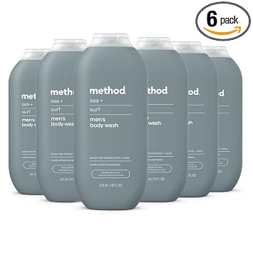 method Men’s Body Wash, Sea + Surf, 18 fl oz, 6 Pack