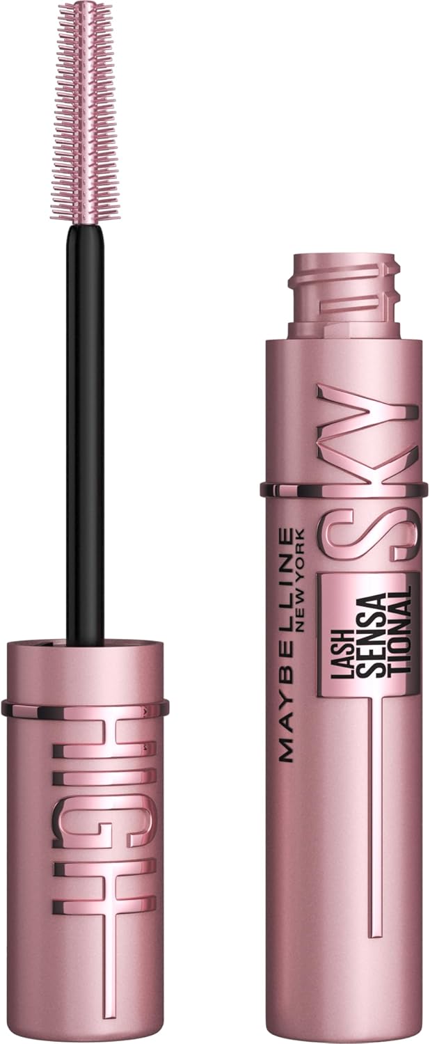 Lash Sensational Sky High Washable Mascara Makeup, Volumizing, Lengthening, Defining, Curling, Multiplying, Buildable Formula, Blackest Black, 1 Count