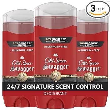 Old Spice Deodorant for Men, Aluminum Free, Swagger Scent, 3.8 oz Pack of 3