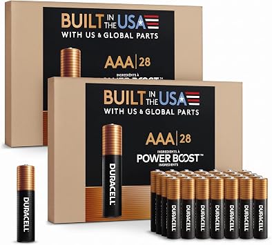DURACELL Coppertop AAA Alkaline Batteries with Power Boost Ingredients,Long-Lasting Alkaline in Re-closable Pack for Quick Access and Organized Storage,28 Count (Pack of 2)