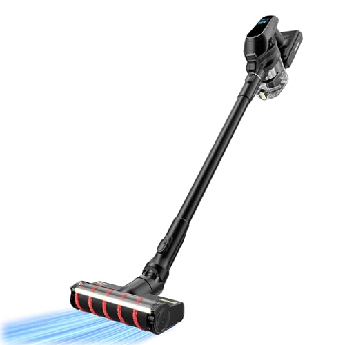 Honeywell Cordless Vacuum Cleaner, 600W 60Mins Runtime Vacuum Cleaners for Home, Cordless Vacuum w/self-Cleaning, Touch Screen, Flexible Stretch Hose for Pet Hair/Carpet/Hardwood Floor, VC16