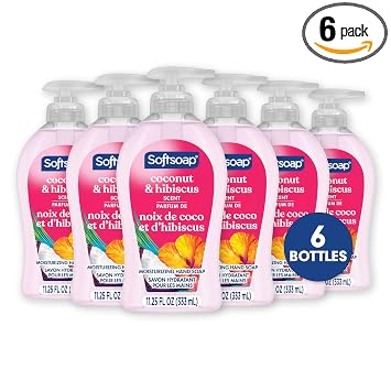 Softsoap Liquid Hand Soap, Coconut and Hibiscus Scent, 11.25 oz (6 Pack)
