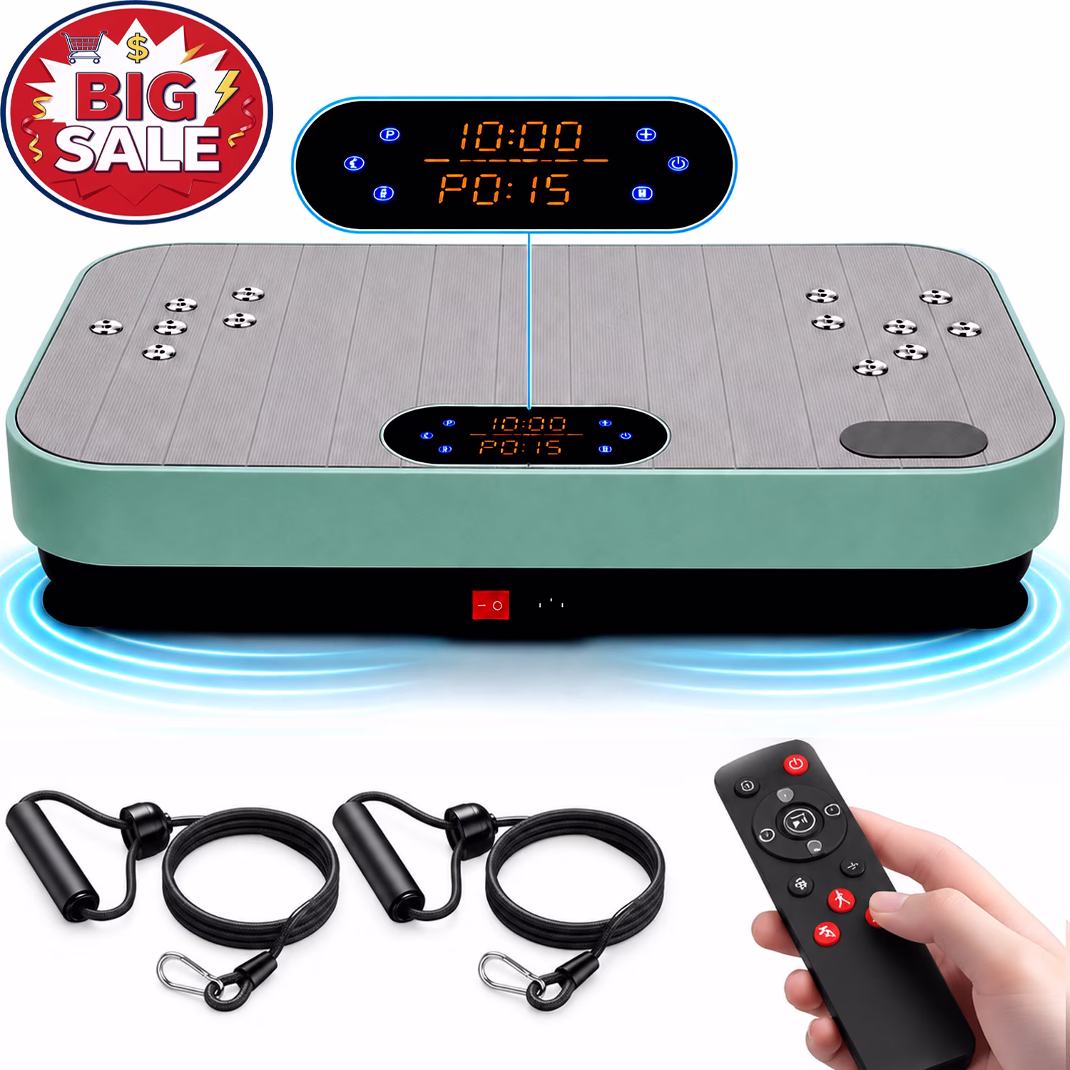 Vibration Plate Exercise Machine for Lymphatic Drainage & Body Toning, 99-Speed Whole Body Workout Platform with 4 Preset Programs, Bluetooth, Remote & Resistance Bands for Home Fitness