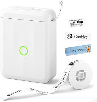 NIIMBOT D110 Bluetooth Label Maker Machine with 1Tape for Home Use, White