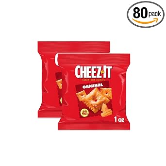 Cheez-It Cheese Crackers,Baked Snack Crackers,Lunch Snacks,Original,(Pack of 80)