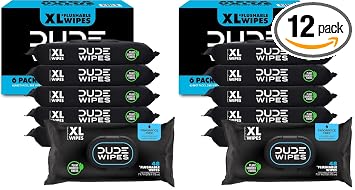 DUDE Wipes Unscented Adult Flushable Wet Wipes, Sensitive Skin, 576 Count