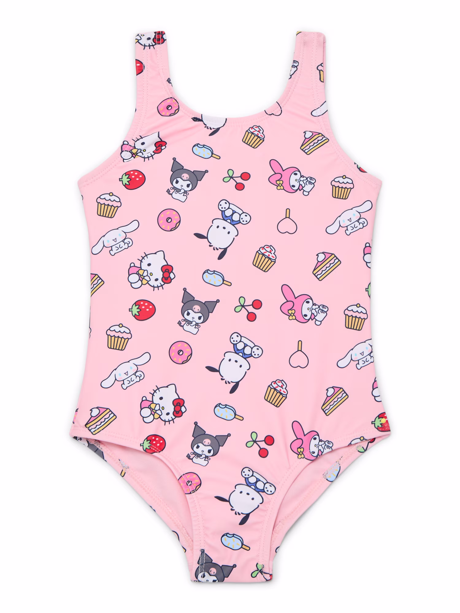 Hello Kitty x Wonder Nation Toddler Girl One-Piece Swimsuit, Sizes 18M-5T