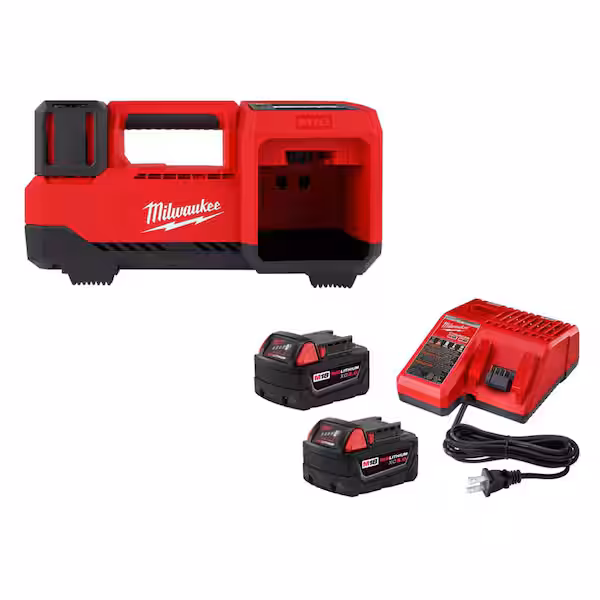 M18 18-Volt Lithium-Ion Cordless Inflator with (2) 5.0Ah Batteries and Charger