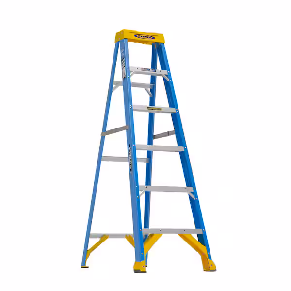 6 ft. Fiberglass Step Ladder (10 ft. Reach Height) with 250 lb. Load Capacity Type I Duty Rating