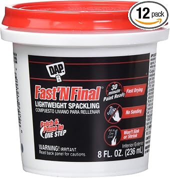 12-Pack of 1/2 Pt DAP 12140 Fast 'N Final Lightweight Spackling