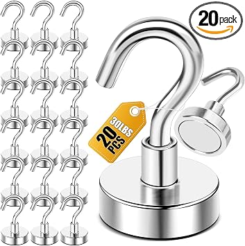 Magnetic Hooks 20pcs 30lbs+ Cruise Essentials 2026 Magnet Hook