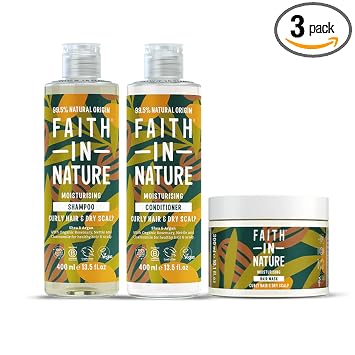 Faith In Nature Natural Shampoo, Conditioner & Hair Mask Set - Vegan & Cruelty Free, No SLS or Parabens - Bundle, Shea & Argan