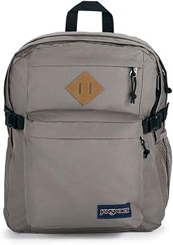 JanSport Main Campus Backpack - Travel or Work backpack w 15-Inch Laptop Sleeve and Dual Water Bottle Pockets, Graphite Grey