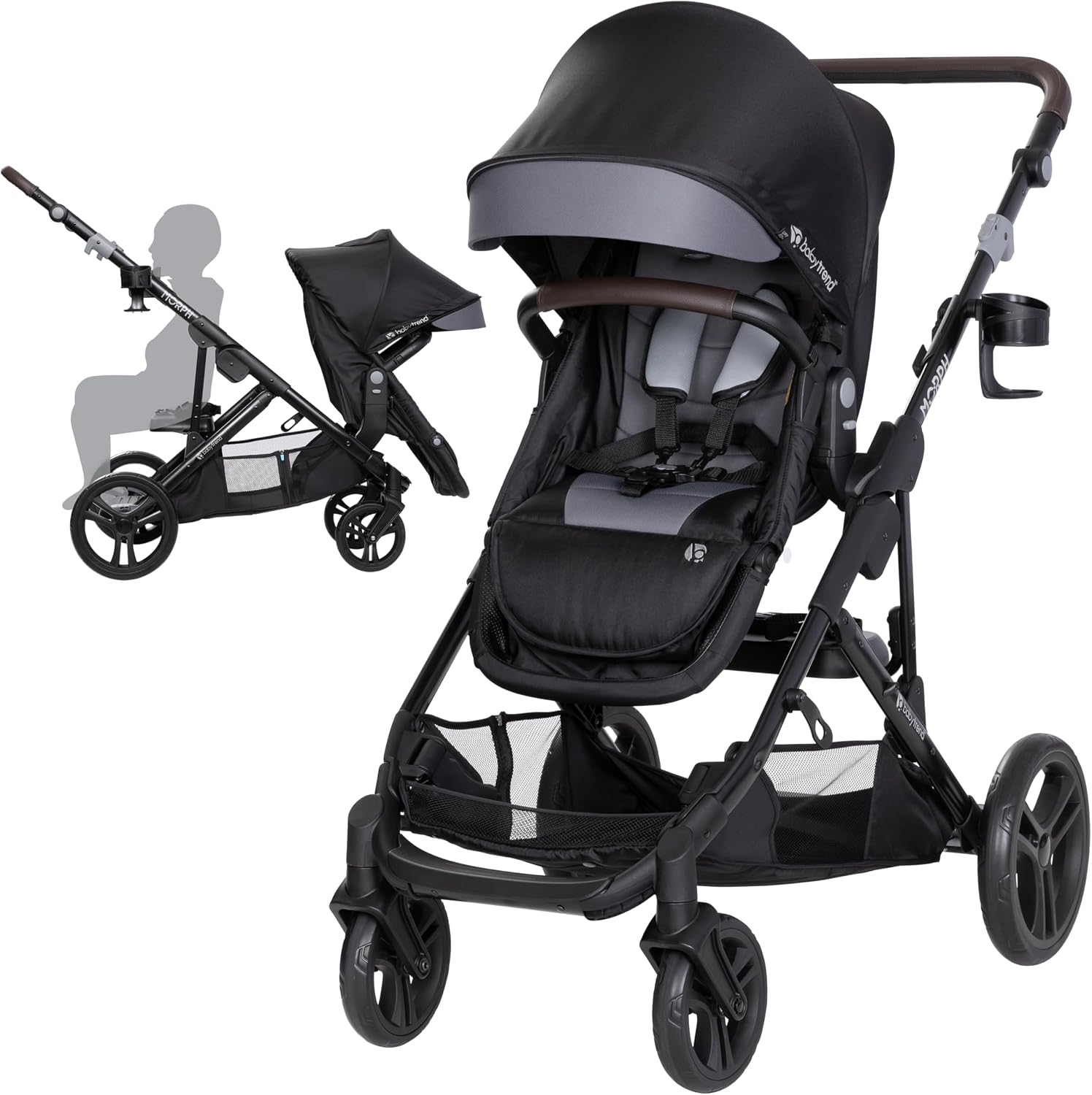 Baby Trend Morph Single to Double Modular Stroller, Dash Black