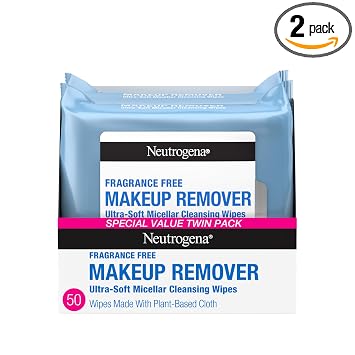 Neutrogena Makeup Remover Wipes, Fragrance-Free, 2 Pack of 25 Ct